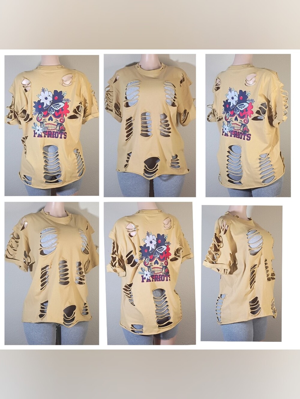 New England Patriots Custom Didtressed Graphic Tee